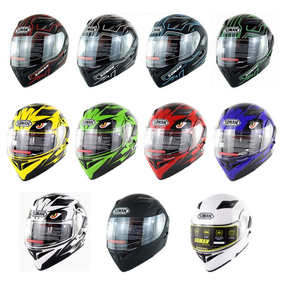 Soman 955 Skyeye Motorcycle Full / Open Face Bluetooth Helmet Headset Full Face, Supports Answer / Hang Up Calls(Black Blue)