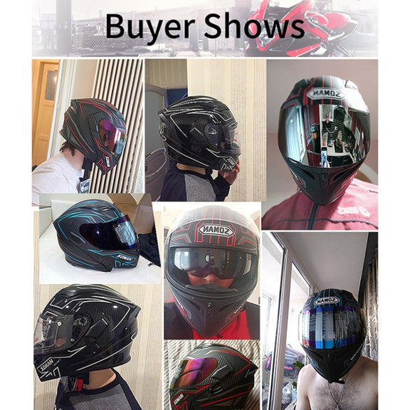 Soman 955 Skyeye Motorcycle Full / Open Face Bluetooth Helmet Headset Full Face, Supports Answer / Hang Up Calls(Black Blue)