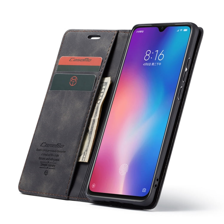 CaseMe-013 Multifunctional Horizontal Flip Leather Case with Card Slot & Holder for Xiaomi 9(Black)