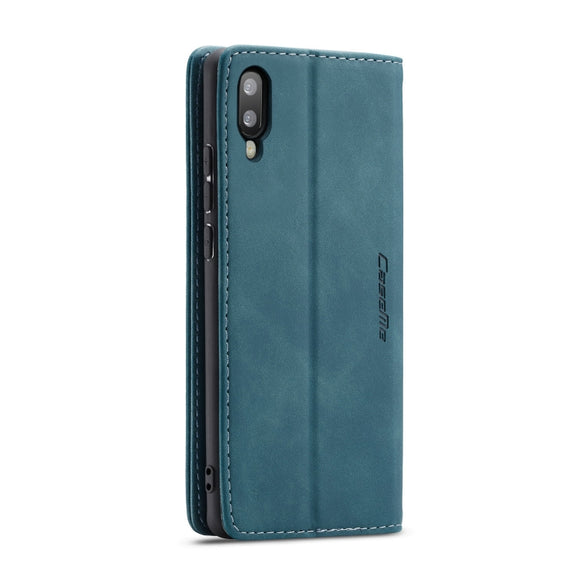 CaseMe-013 Multifunctional Horizontal Flip Leather Case with Card Slot & Holder for Galaxy M10(Blue)