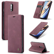 CaseMe-013 Multifunctional Horizontal Flip Leather Case with Card Slot & Holder for Galaxy M20(Wine Red)