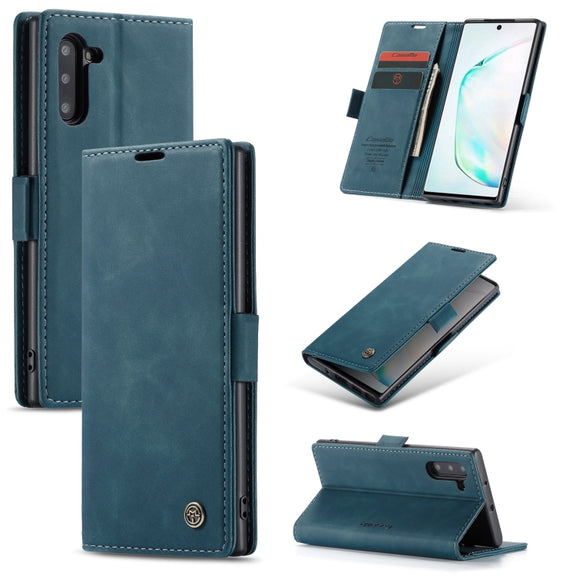 CaseMe-013 Multifunctional Horizontal Flip Leather Case with Card Slot & Holder for Galaxy Note 10(Blue)