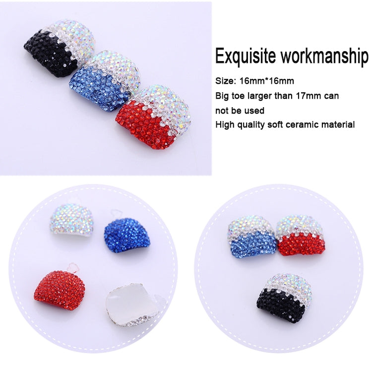 2 PCS Crystal Fake Nail Art Tips Rhinestone Full Cover Toenails Decals Stickers(NO:23)