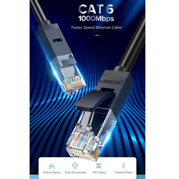 UGREEN NW102 Cat6 RJ45 Household Gigabit Twisted Pair Round Ethernet Cable, Length:5m