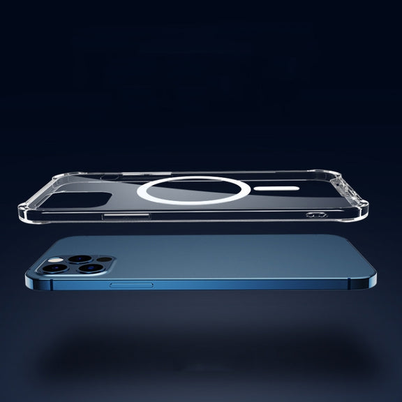 For iPhone 11 Magsafe Case Clear Four-corner Airbag Shockproof Case with Magnetic (Transparent)