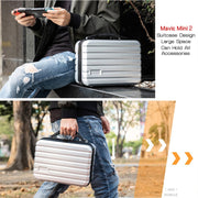 ls-S004 Portable Water-resistant Drone Handbag Storage Bag for DJI Mavic Mini 2(Silver +Red Liner)