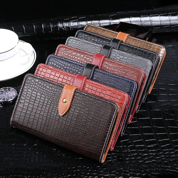 For HTC Desire 20+ idewei Crocodile Texture Horizontal Flip Leather Case with Holder & Card Slots & Wallet(Dark Blue)