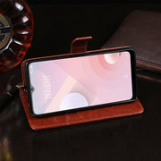 For HTC Desire 20+ idewei Crazy Horse Texture Horizontal Flip Leather Case with Holder & Card Slots & Wallet(Brown)