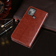 For HTC Desire 20+ idewei Crazy Horse Texture Horizontal Flip Leather Case with Holder & Card Slots & Wallet(Rose Red)