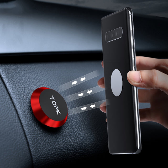 TOPK D21 Car Mobile Phone Holder Magnetic Universal In-car Phone Holder Stand(Red)