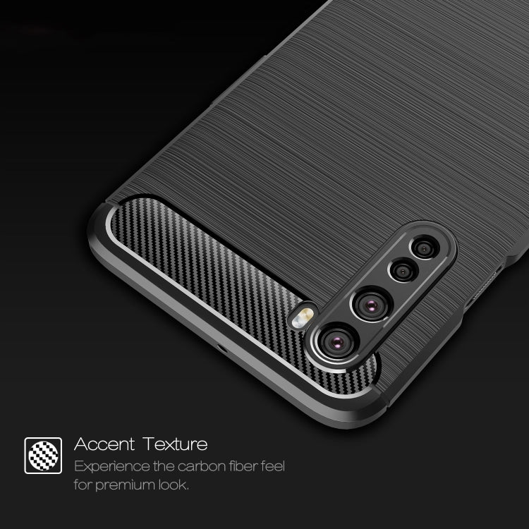 For OnePlus Nord Brushed Texture Carbon Fiber TPU Case(Black)