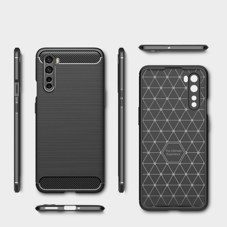 For OnePlus Nord Brushed Texture Carbon Fiber TPU Case(Navy Blue)