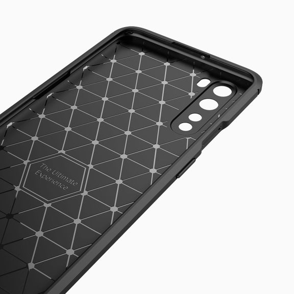 For OnePlus Nord Brushed Texture Carbon Fiber TPU Case(Navy Blue)