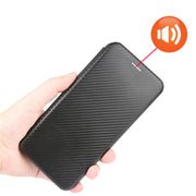 For DOOGEE N30 Carbon Fiber Texture Horizontal Flip TPU + PC + PU Leather Case with Card Slot(Black)