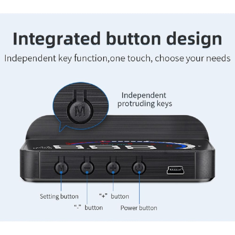 M13 Plus OBD2 + GPS Mode Car Head-up Display HUD Overspeed / Speed / Water Temperature Alarm / Eliminate Fault Codes