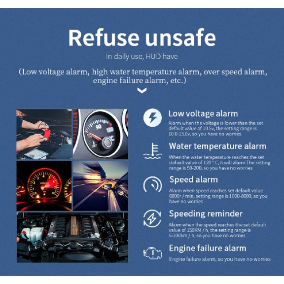 P20 OBD2 + GPS Mode Car Head-up Display HUD Overspeed / Speed / Water Temperature / Engine Failure Alarm