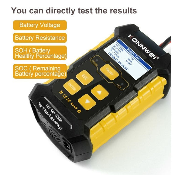 KONNWEI KW510 3 in 1 Car Battery Tester / Charger / Repairer, Support 8 Languages (EU Plug)