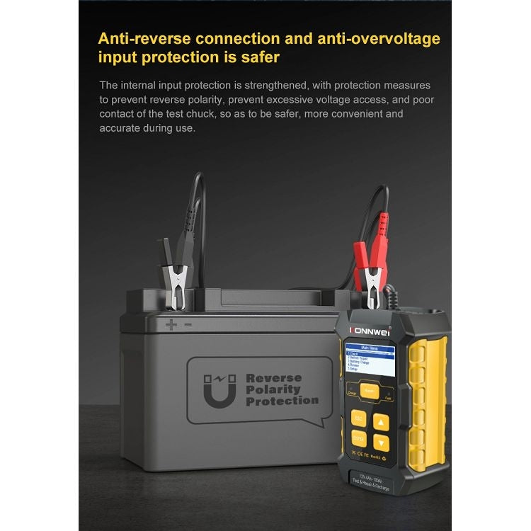 KONNWEI KW510 3 in 1 Car Battery Tester / Charger / Repairer, Support 8 Languages (EU Plug)