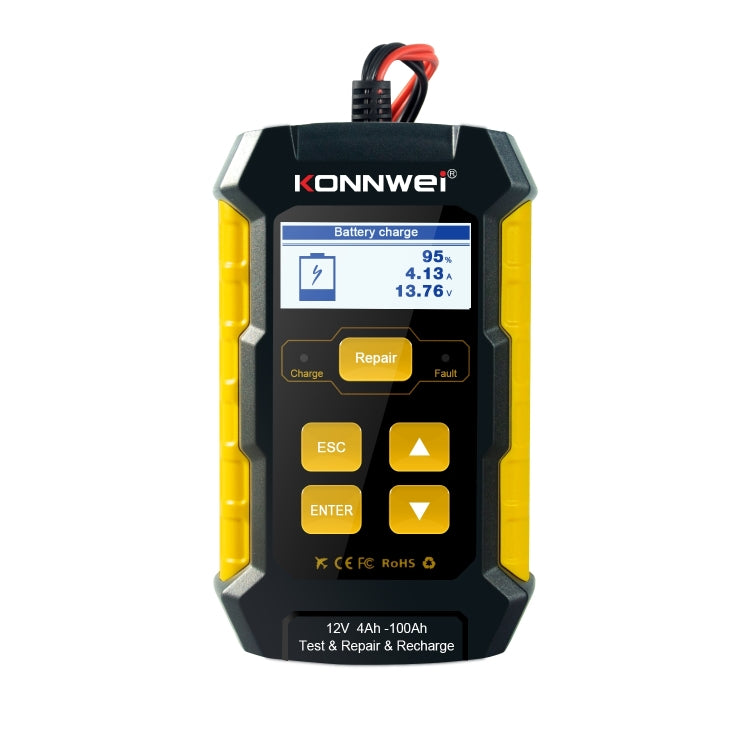 KONNWEI KW510 3 in 1 Car Battery Tester / Charger / Repairer, Support 8 Languages (EU Plug)