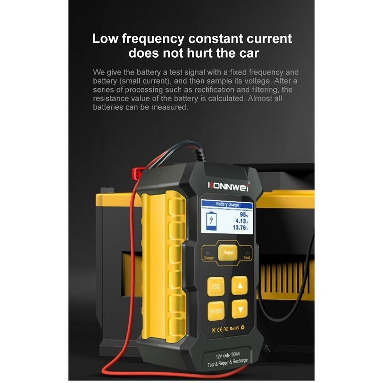 KONNWEI KW510 3 in 1 Car Battery Tester / Charger / Repairer, Support 8 Languages (EU Plug)