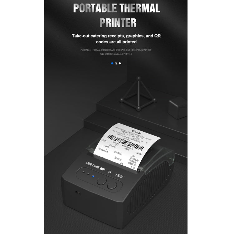 5811DD 58mm Bluetooth 4.0 Portable Thermal Bluetooth Receipt Printer, US Plug