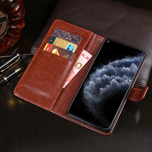 For Cubot C30 idewei Crazy Horse Texture Horizontal Flip Leather Case with Holder & Card Slots & Wallet(Yellow)