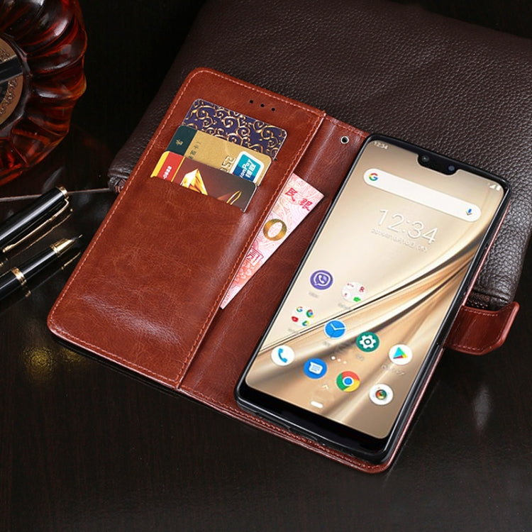 For Fujitsu Arrows RX idewei Crazy Horse Texture Horizontal Flip Leather Case with Holder & Card Slots & Wallet(Dark Blue)