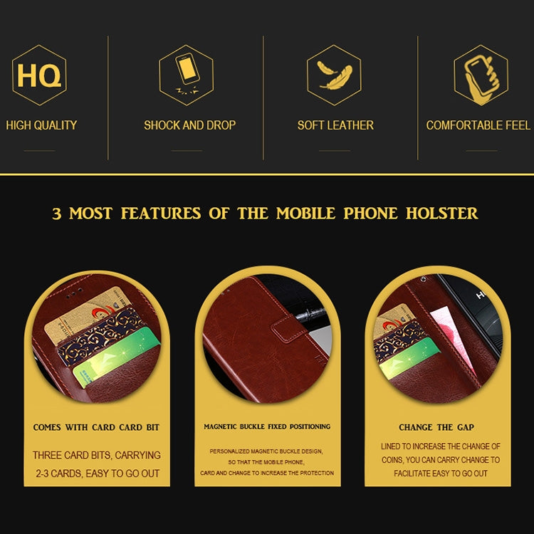 For UMIDIGI A7S idewei Crazy Horse Texture Horizontal Flip Leather Case with Holder & Card Slots & Wallet(Rose Red)