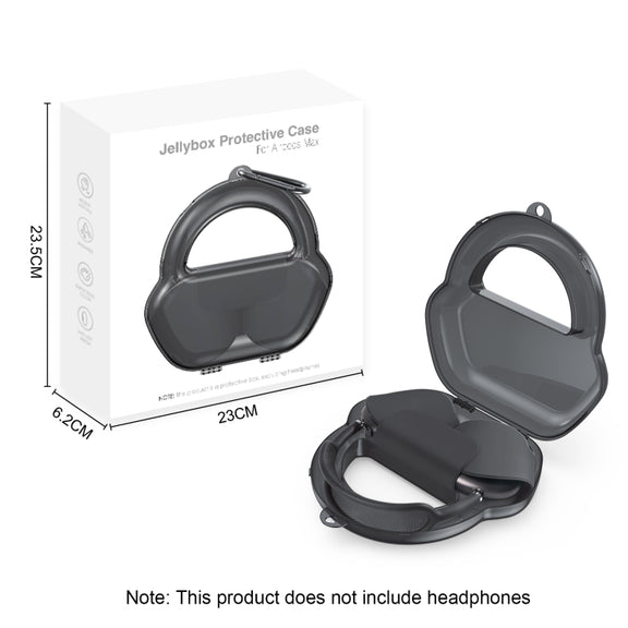 PP Jelly Color Headphone Protective Case for AirPods Max, with Hook(Black)
