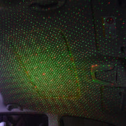 Car Two-color USB Star Dome Light Atmosphere Laser Projection Decorative Light, Constantly Bright Version(Red Green)