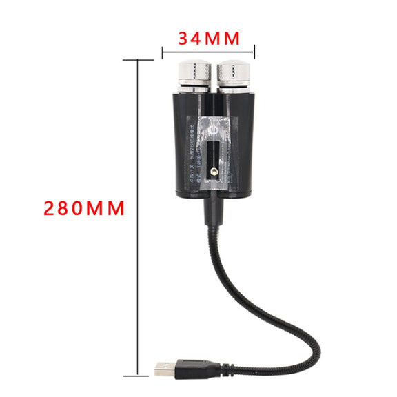 Car Two-color USB Star Dome Light Atmosphere Laser Projection Decorative Light, Constantly Bright Version(Red Green)