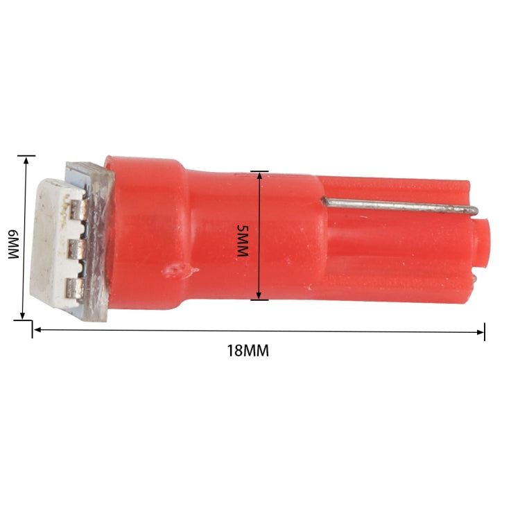 30 PCS T5 1LED SMD-5050 Car Modification LED Indicator Light Red Light