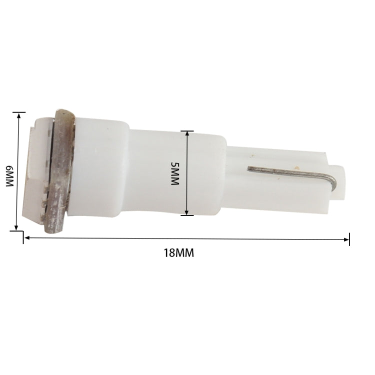 30 PCS T5 1LED SMD-5050 Car Modification LED Indicator Light White Light