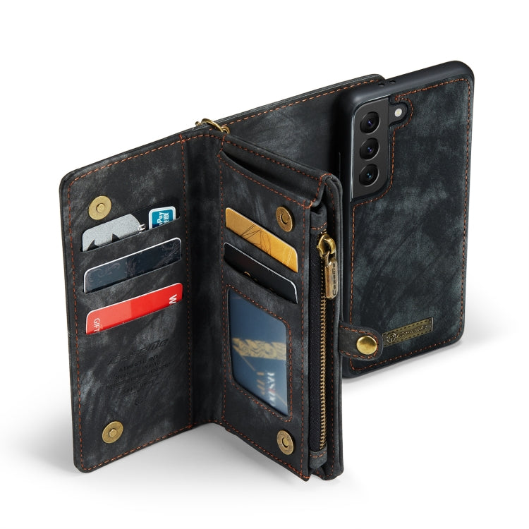 For Samsung Galaxy S21 5G CaseMe-008 Detachable Multifunctional Flip Leather Phone Case(Black)