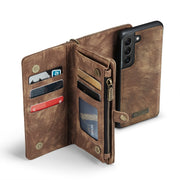 For Samsung Galaxy S21+ 5G CaseMe-008 Detachable Multifunctional Flip Leather Phone Case(Brown)