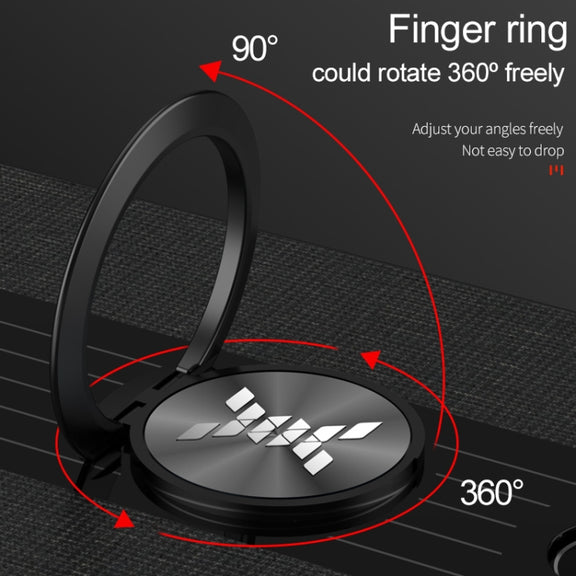 For Meizu Note 8 XINLI Stitching Cloth Texture Shockproof TPU Protective Case with Ring Holder(Black)