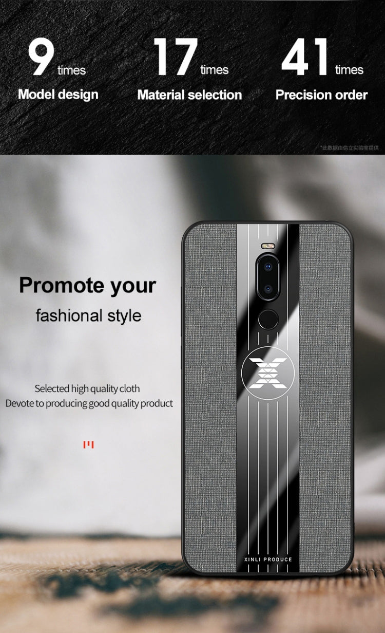 For Meizu Note 8 XINLI Stitching Cloth Texture Shockproof TPU Protective Case(Brown)