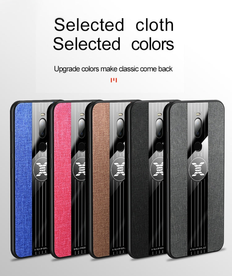 For Meizu Note 8 XINLI Stitching Cloth Texture Shockproof TPU Protective Case(Brown)