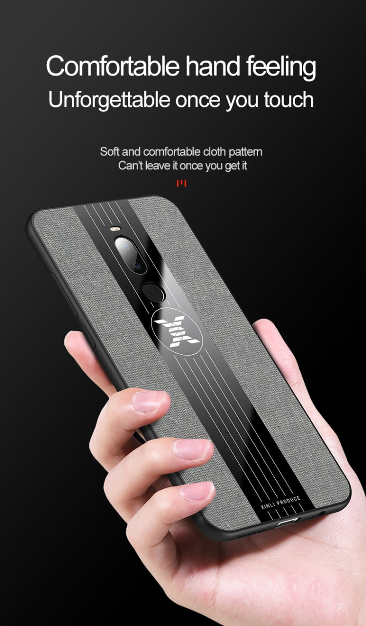 For Meizu Note 8 XINLI Stitching Cloth Texture Shockproof TPU Protective Case(Brown)