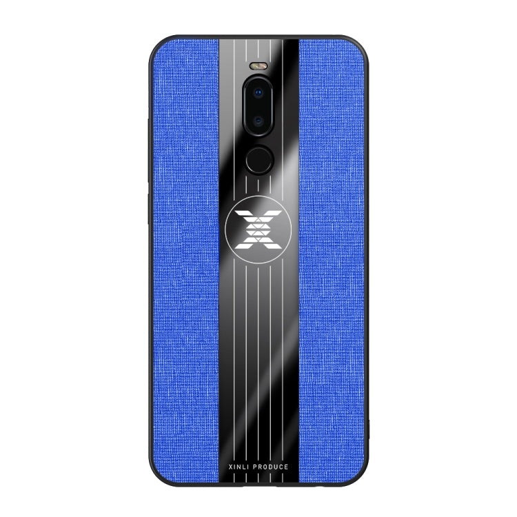 For Meizu Note 8 XINLI Stitching Cloth Texture Shockproof TPU Protective Case(Blue)