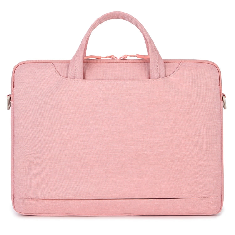 For 15-15.6 inch Laptop Multi-function Laptop Single Shoulder Bag Handbag(Pink)