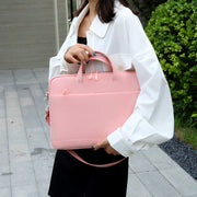 For 15-15.6 inch Laptop Multi-function Laptop Single Shoulder Bag Handbag(Pink)