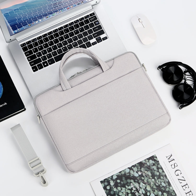 For 15-15.6 inch Laptop Multi-function Laptop Single Shoulder Bag Handbag(Grey)