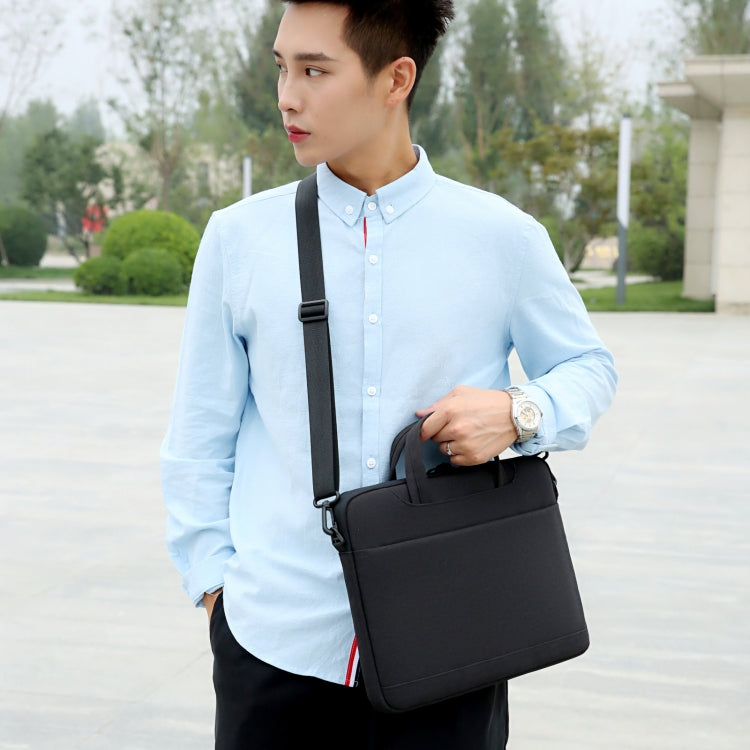 For 15-15.6 inch Laptop Multi-function Laptop Single Shoulder Bag Handbag(Black)
