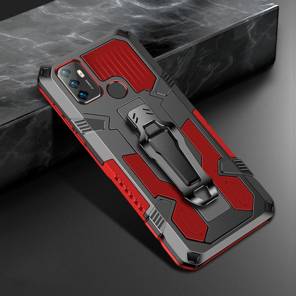 For OPPO A53 2020 / A32 Machine Armor Warrior Shockproof PC + TPU Protective Case(Red)