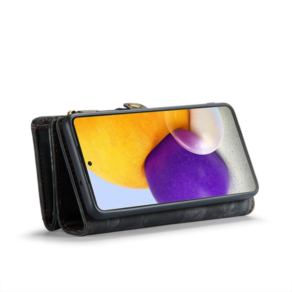 For Samsung Galaxy A72 5G / 4G CaseMe-008 Detachable Multifunctional Flip Leather Phone Case(Black)