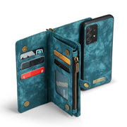 For Samsung Galaxy A72 5G / 4G CaseMe-008 Detachable Multifunctional Flip Leather Phone Case(Blue)