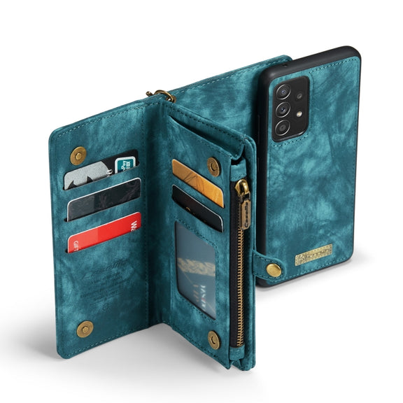 For Samsung Galaxy A72 5G / 4G CaseMe-008 Detachable Multifunctional Flip Leather Phone Case(Blue)