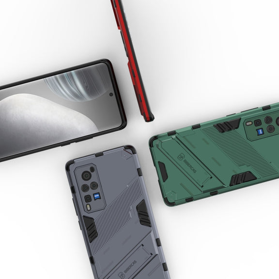 Punk Armor 2 in 1 PC + TPU Shockproof Case with Invisible Holder For vivo X60 Pro(Rose Red)