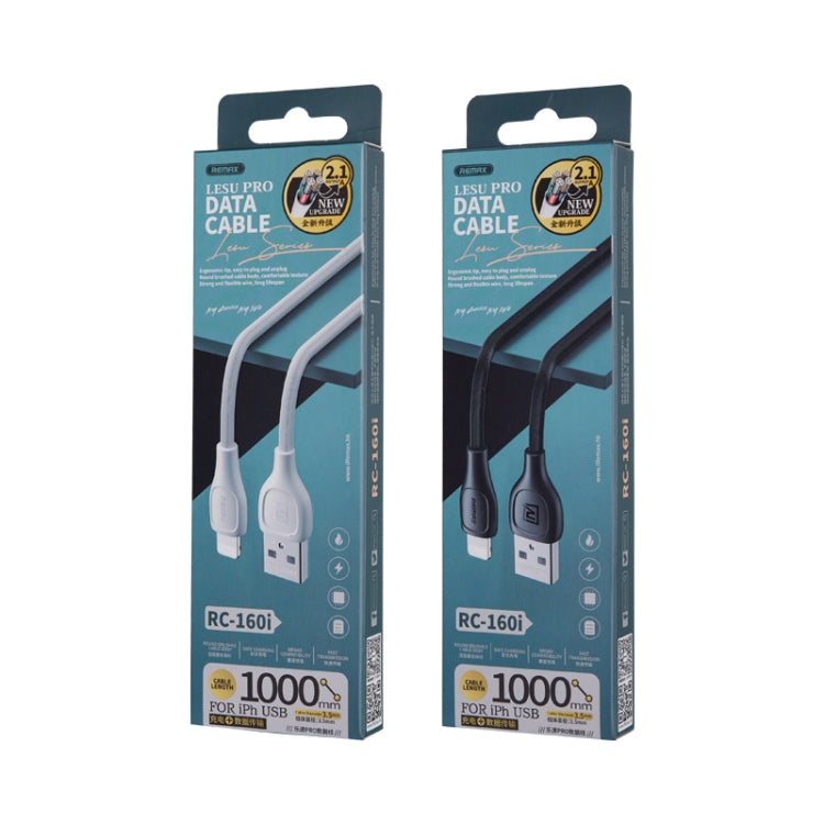 Remax RC-160i 2.1A 8 Pin Lesu Pro Series Charging Data Cable, Length: 1m (Black)